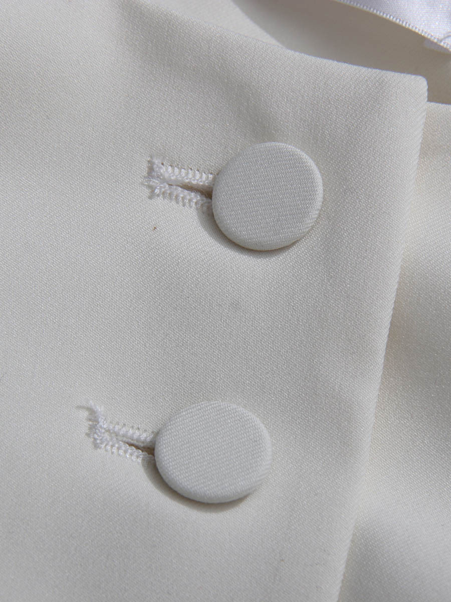 TWOTWINSTYLE Solid Patchwork Buttons Round Neck Jacket