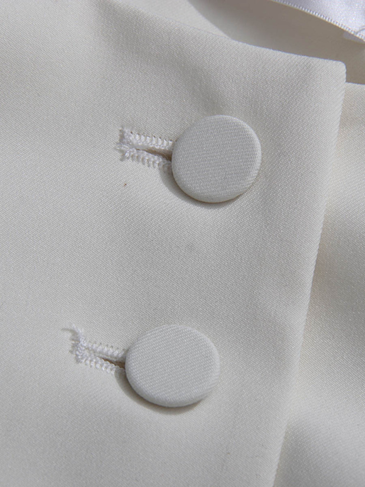 TWOTWINSTYLE Solid Patchwork Buttons Round Neck Jacket
