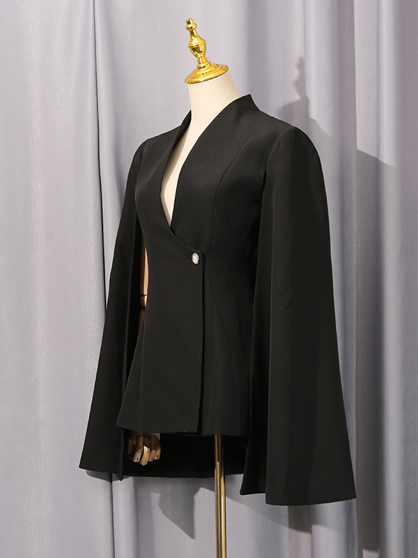 TWOTWINSTYLE Solid Chic Casual Minimalist Jacket