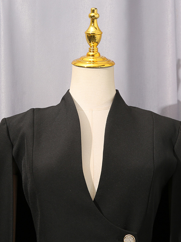 TWOTWINSTYLE Solid Chic Casual Minimalist Jacket