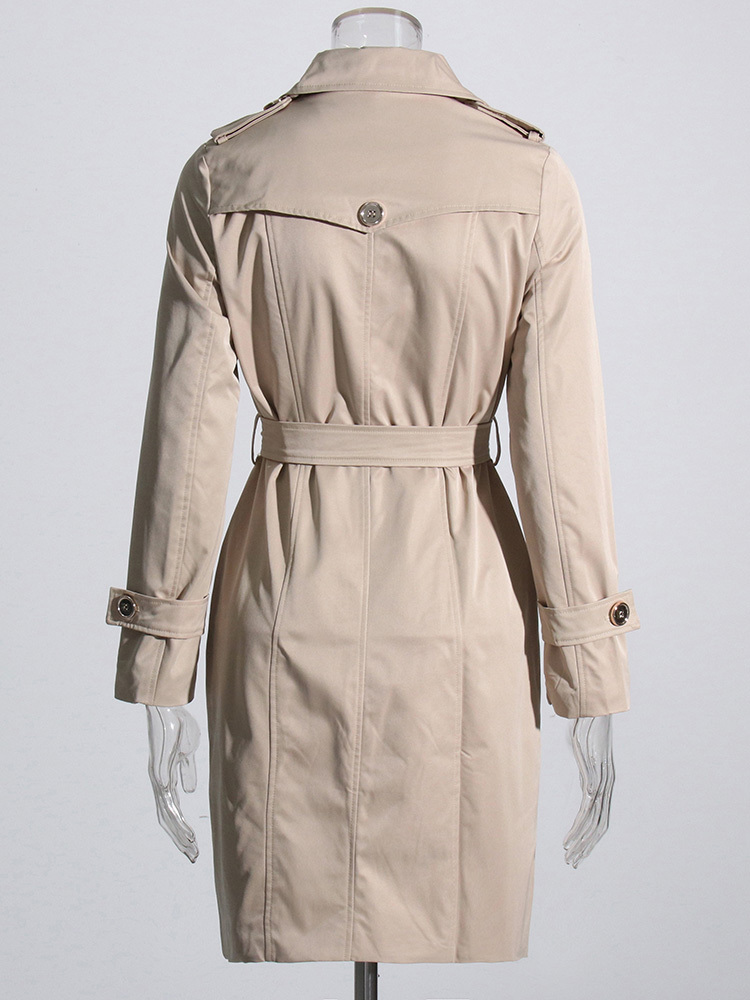 TWOTWINSTYLE Chic Patchwork Belt Solid Jacket