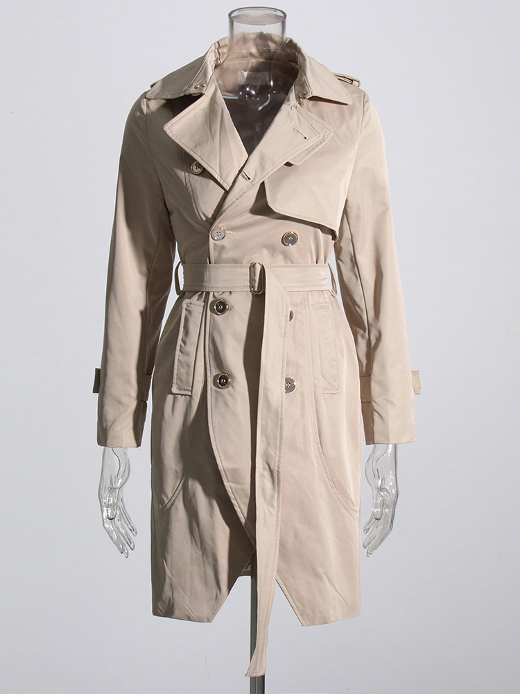 TWOTWINSTYLE Chic Patchwork Belt Solid Jacket