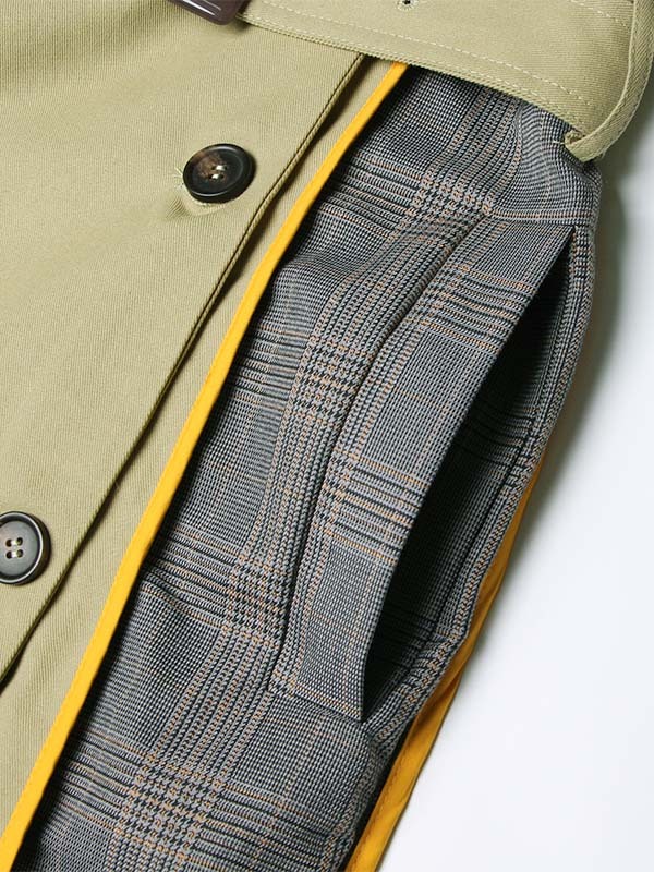TWOTWINSTYLE Hit Color Chic Patchwork Belt Lapel Jacket