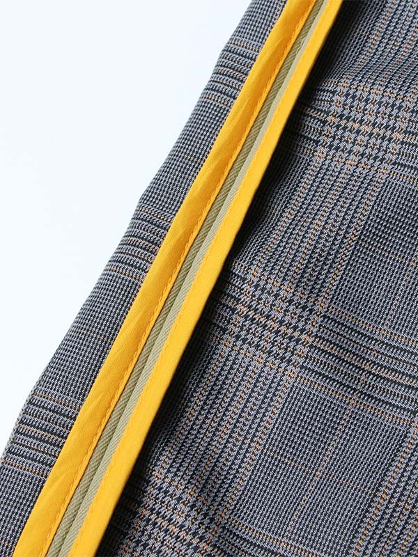 TWOTWINSTYLE Hit Color Chic Patchwork Belt Lapel Jacket