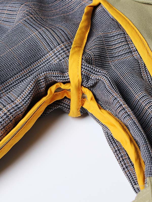 TWOTWINSTYLE Hit Color Chic Patchwork Belt Lapel Jacket