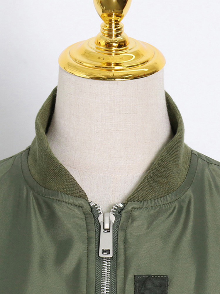 TWOTWINSTYLE Hit Color Chic Stand Collar Jacket