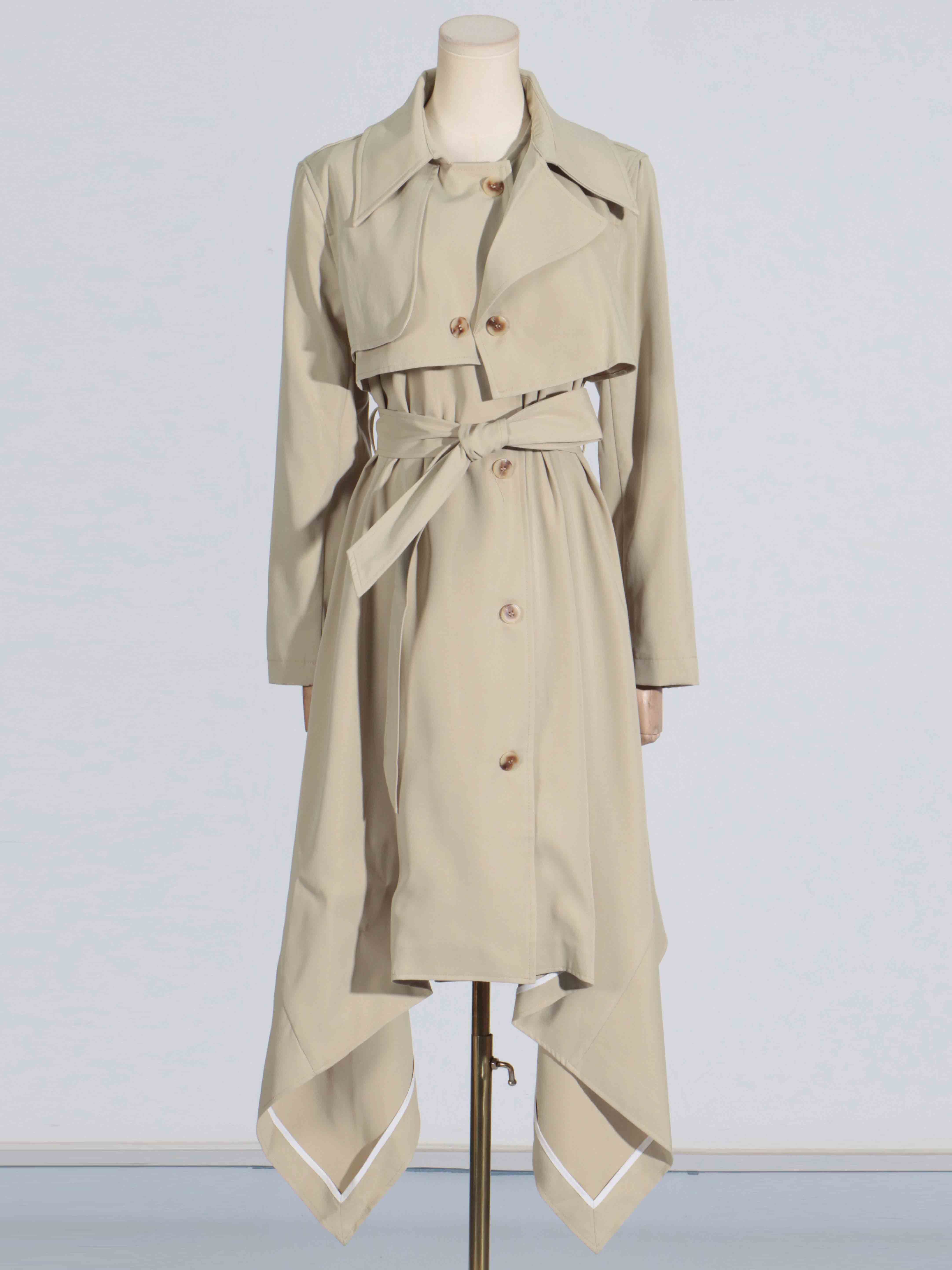 TWOTWINSTYLE Solid Chic Lapel Patchwork Lace Up Jacket