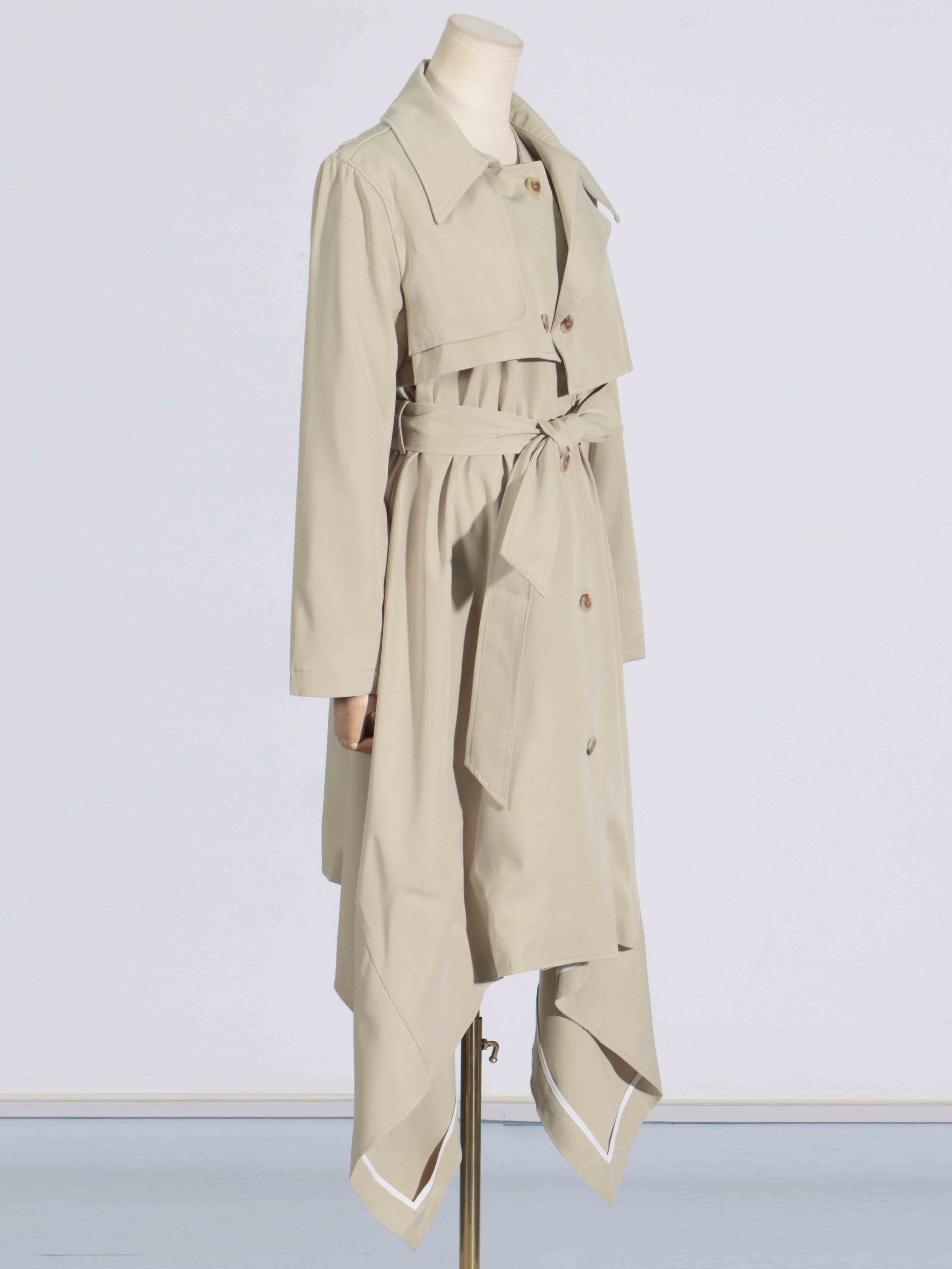 TWOTWINSTYLE Solid Chic Lapel Patchwork Lace Up Jacket