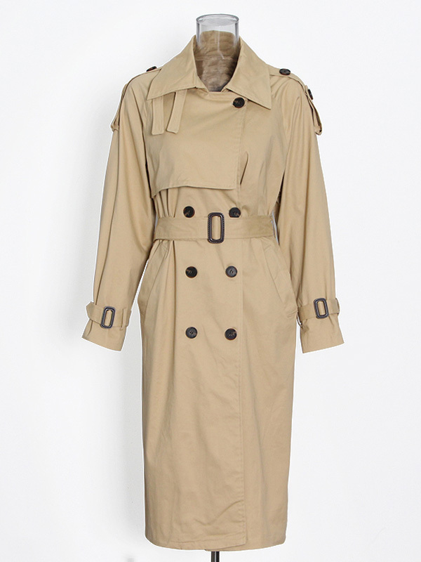 TWOTWINSTYLE Solid Patchwork Belt Lapel Chic Jacket