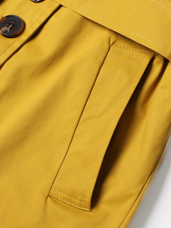 TWOTWINSTYLE Solid Patchwork Belt Lapel Chic Jacket