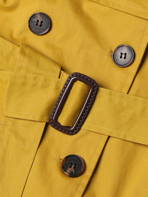 TWOTWINSTYLE Solid Patchwork Belt Lapel Chic Jacket