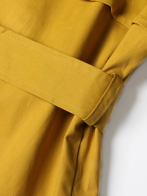 TWOTWINSTYLE Solid Patchwork Belt Lapel Chic Jacket