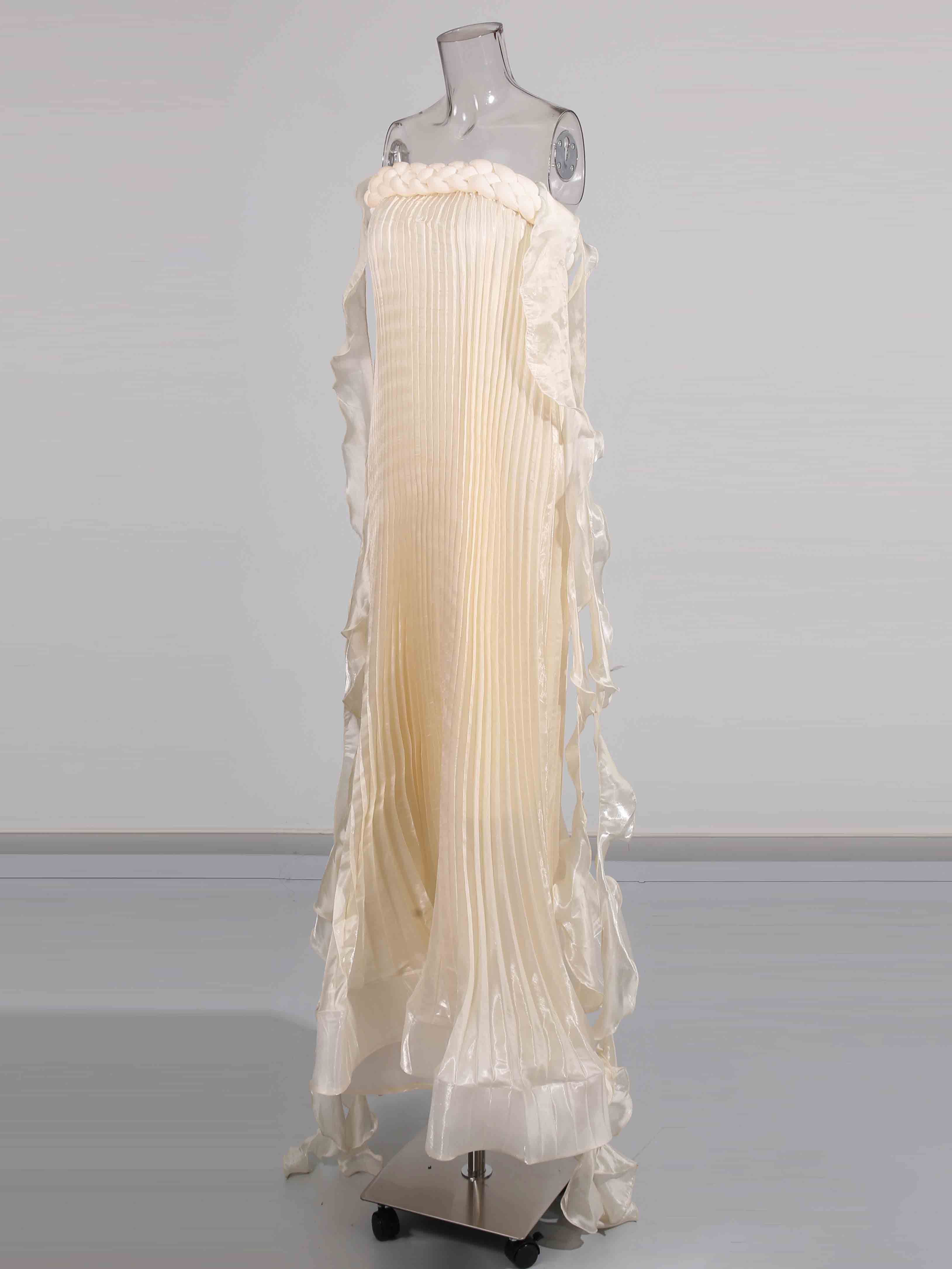 TWOTWINSTYLE Elegant Solid Off Shoulder Patchwork Lace Up Long Dress