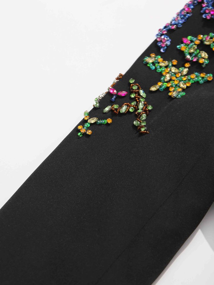 TWOTWINSTYLE Patchwork Colorful Diamonds Lapel Deep V-neck Jacket