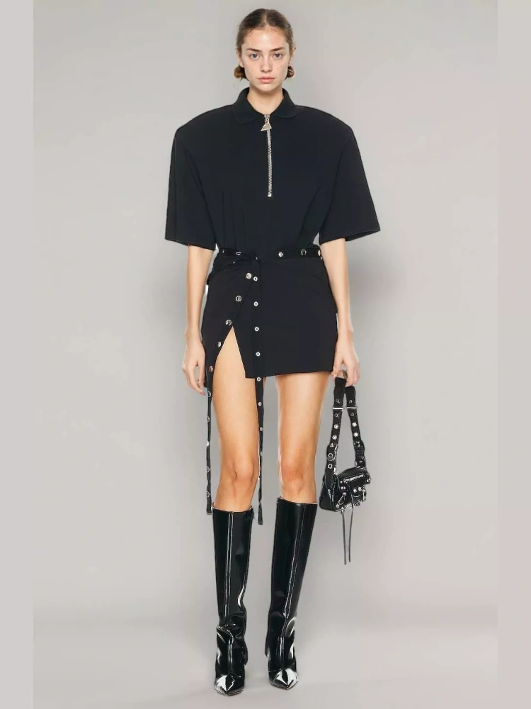 TWOTWINSTYLE Solid Chic Casual Lapel Two Piece Set