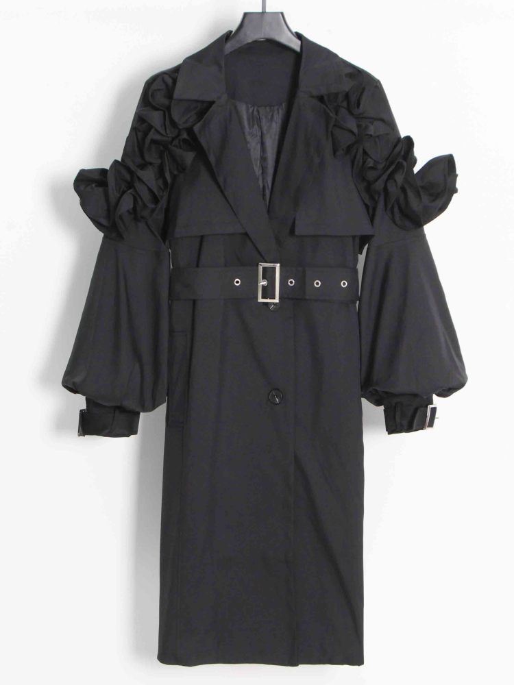TWOTWINSTYLE Chic Solid Lapel V-neck Jacket