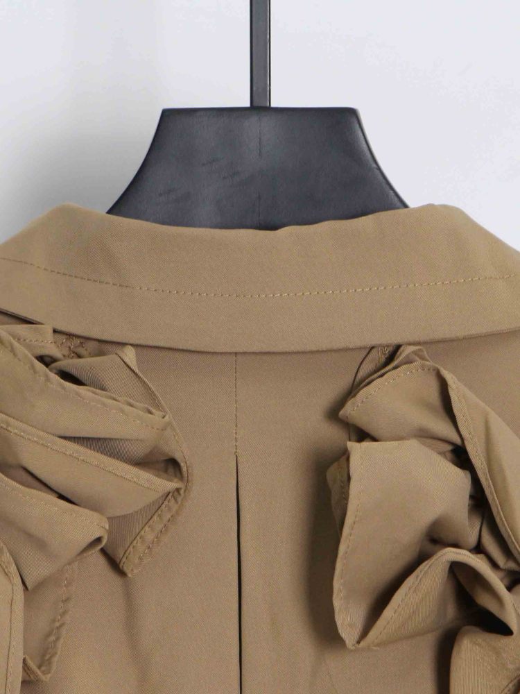 TWOTWINSTYLE Chic Solid Lapel V-neck Jacket