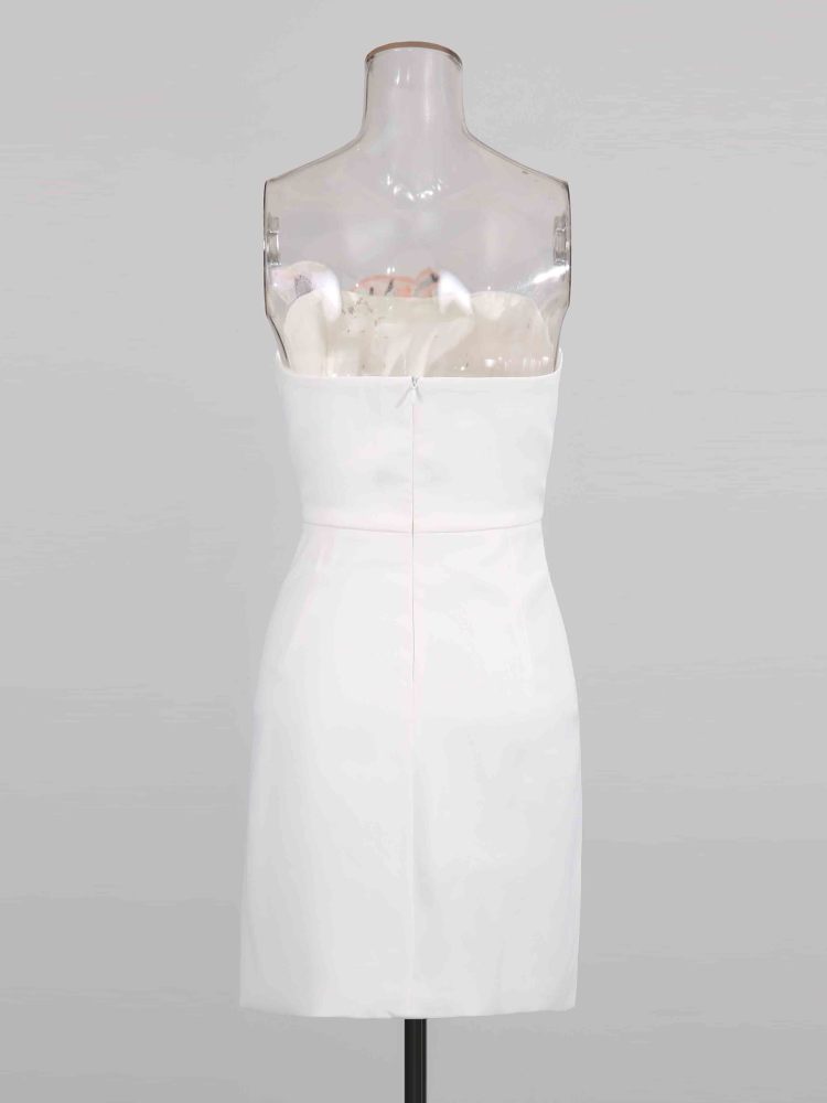 TWOTWINSTYLE Off Shoulder Patchwork Short Dress