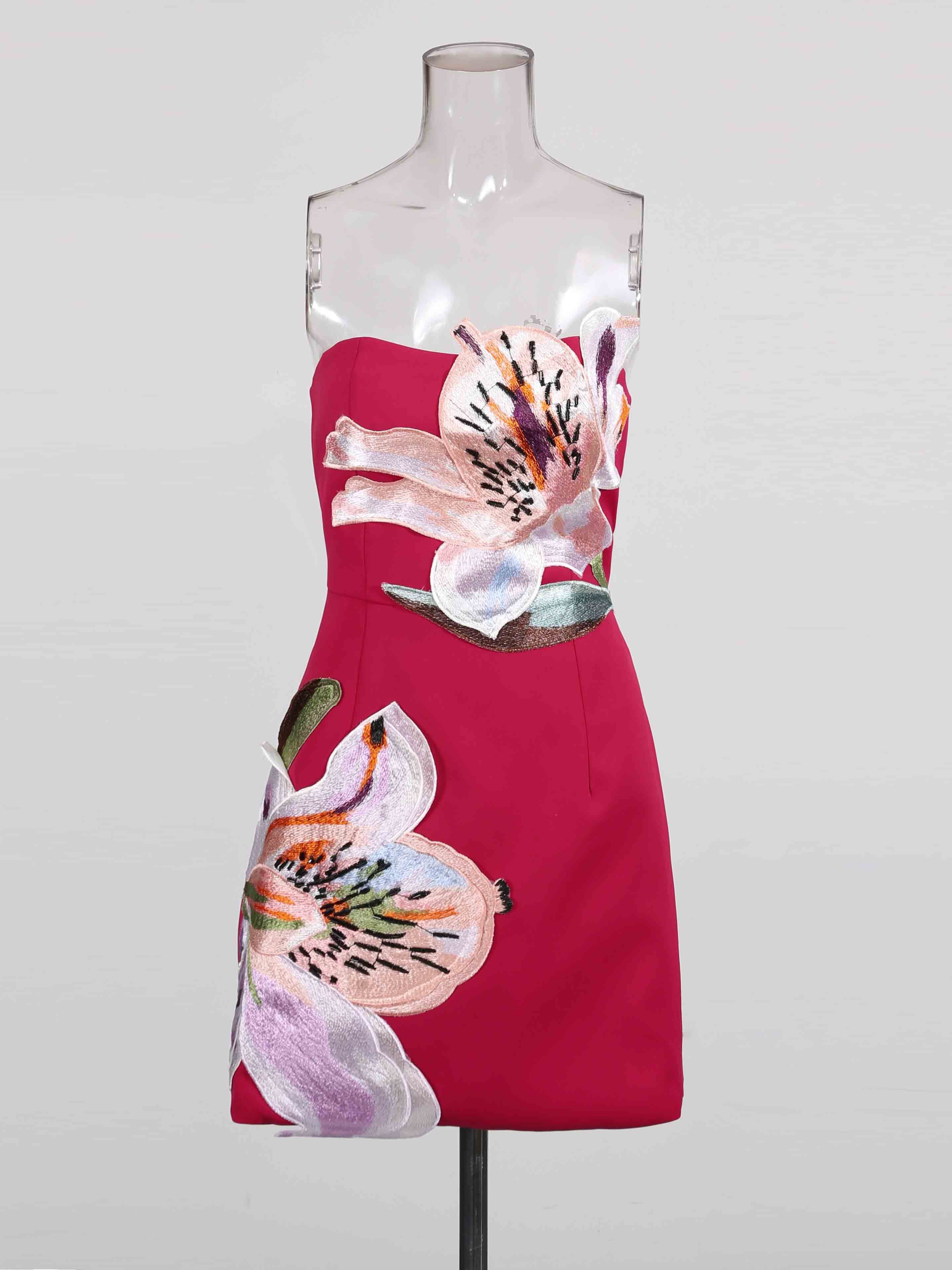TWOTWINSTYLE Off Shoulder Patchwork Short Dress