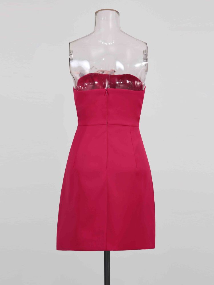 TWOTWINSTYLE Off Shoulder Patchwork Short Dress