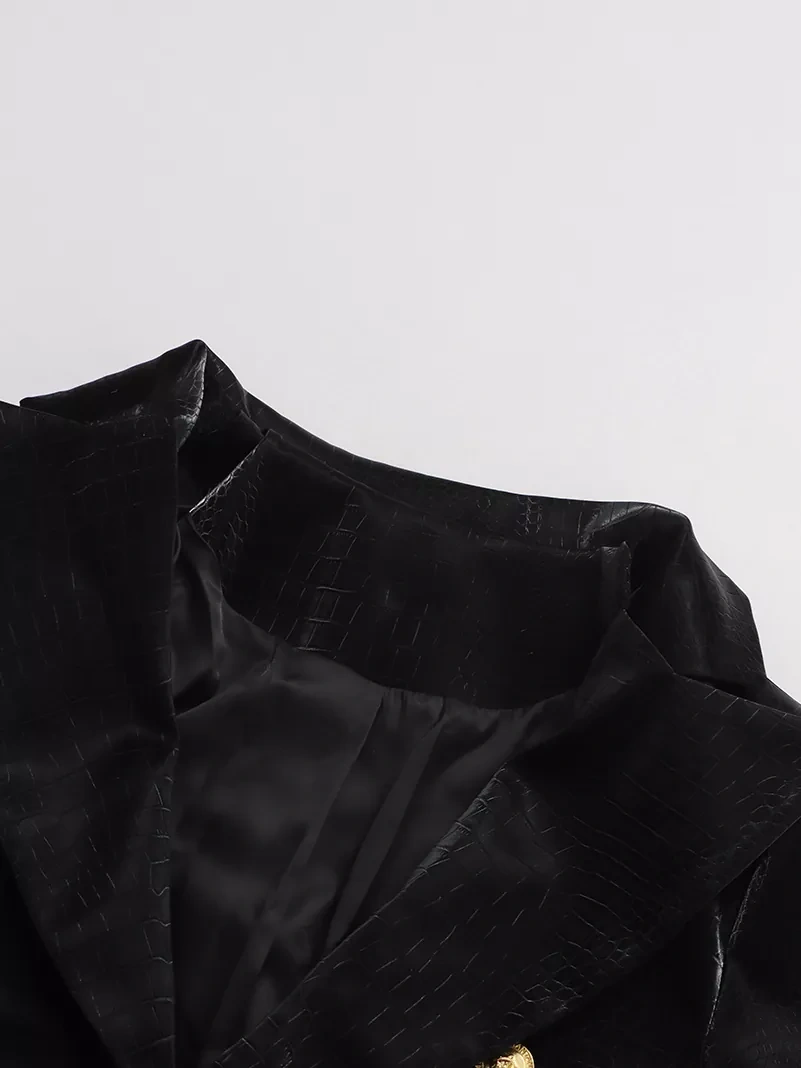 TWOTWINSTYLE Solid Deep V-neck Chic Jacket