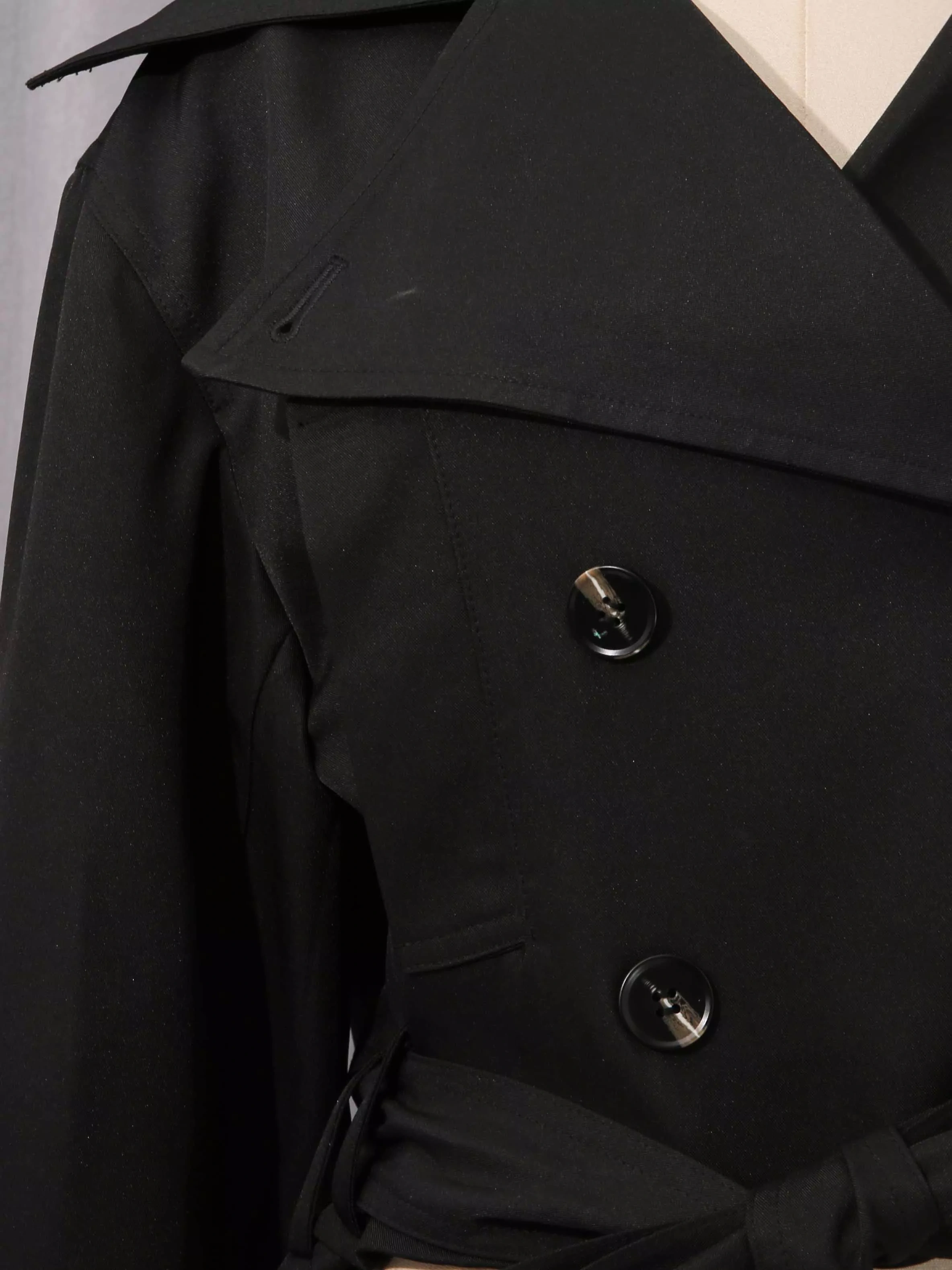 TWOTWINSTYLE Solid Lapel Patchwork Lace Up Jacket