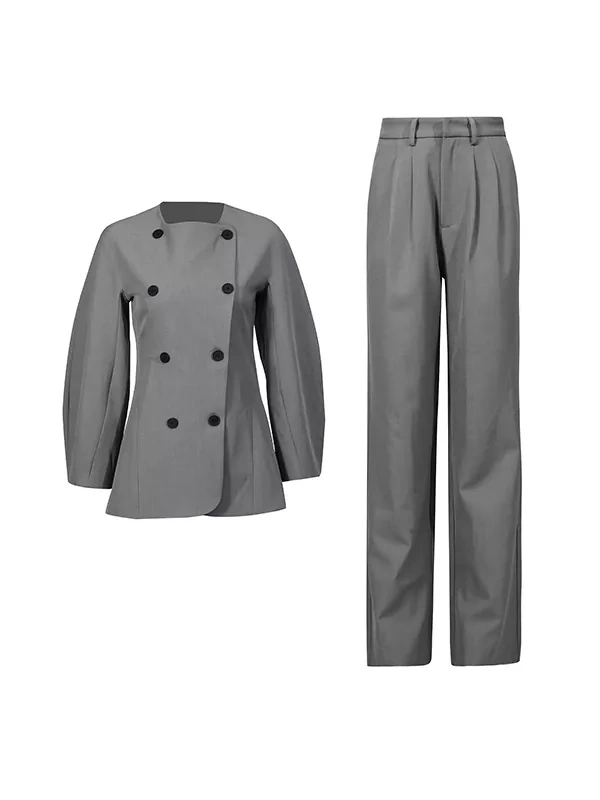 TWOTWINSTYLE Casual Round Neck MInimalist Two Piece Set