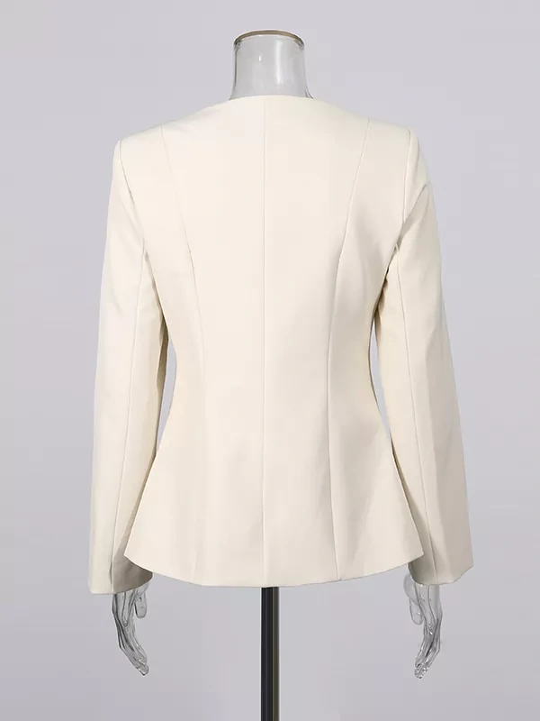 TWOTWINSTYLE Patchwork Buttons Solid Chic Two Piece Set