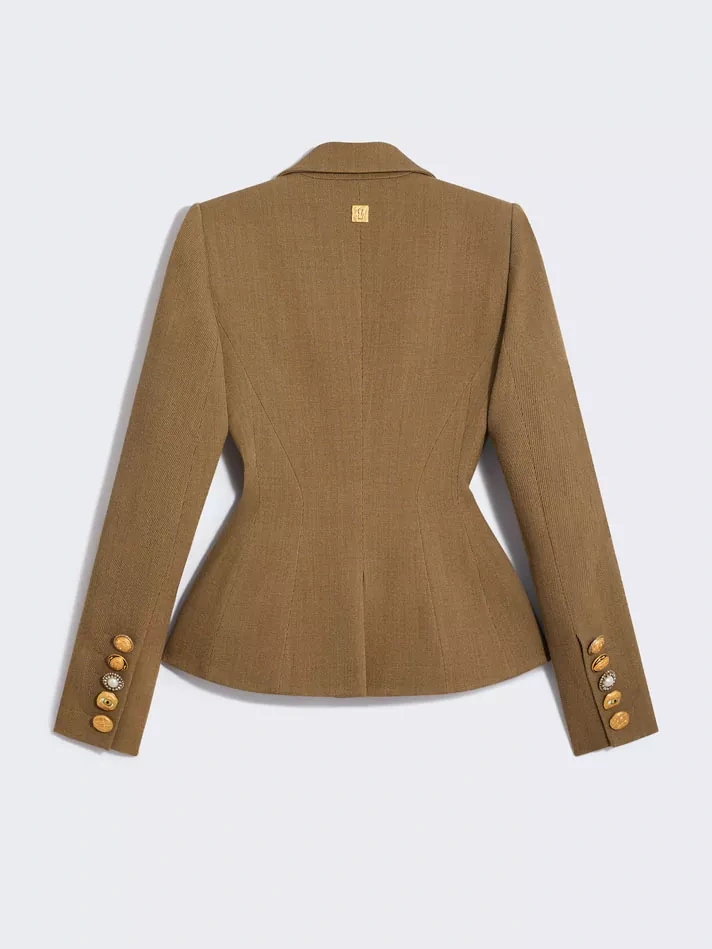 TWOTWINSTYLE V-neck Lapel Slimming Solid Jacket