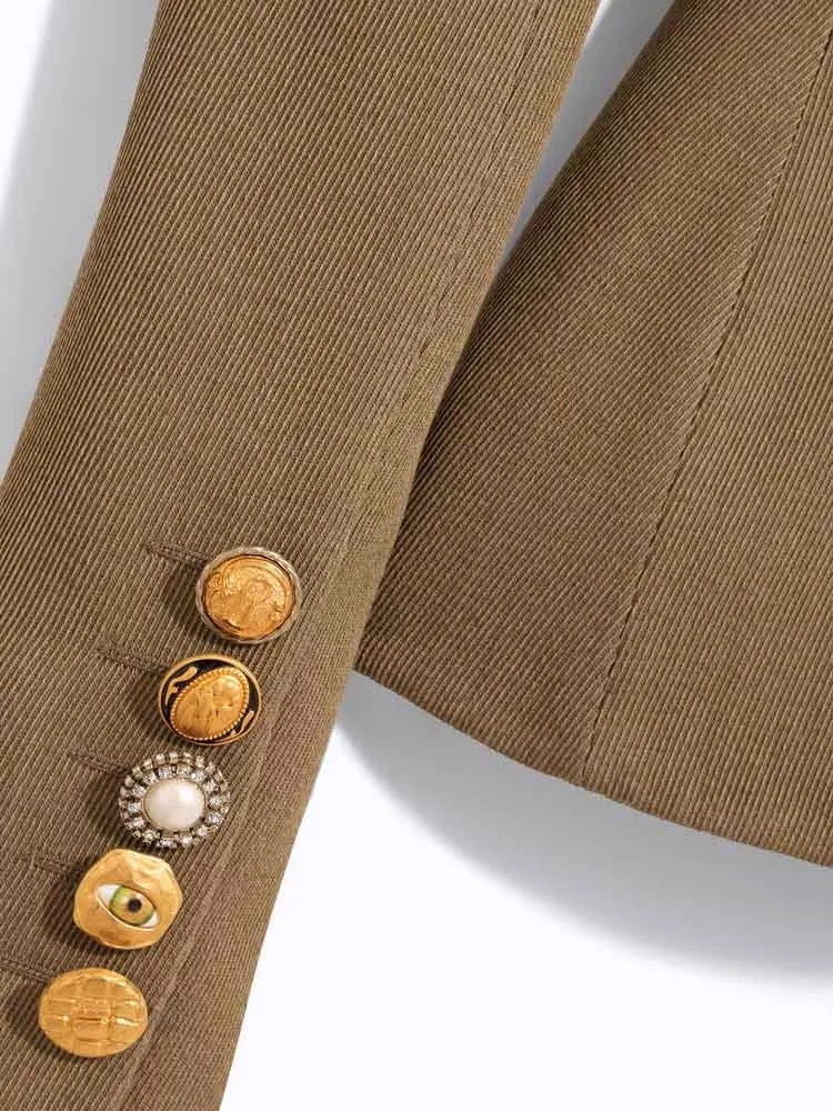 TWOTWINSTYLE V-neck Lapel Slimming Solid Jacket