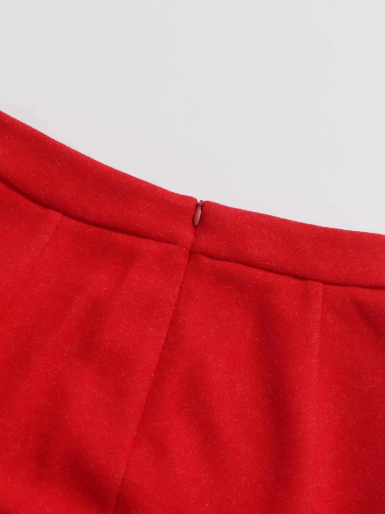 TWOTWINSTYLE Temperament Solid Fashionable Waist-Cinched Top + Bodycon Skirt Two Piece Set