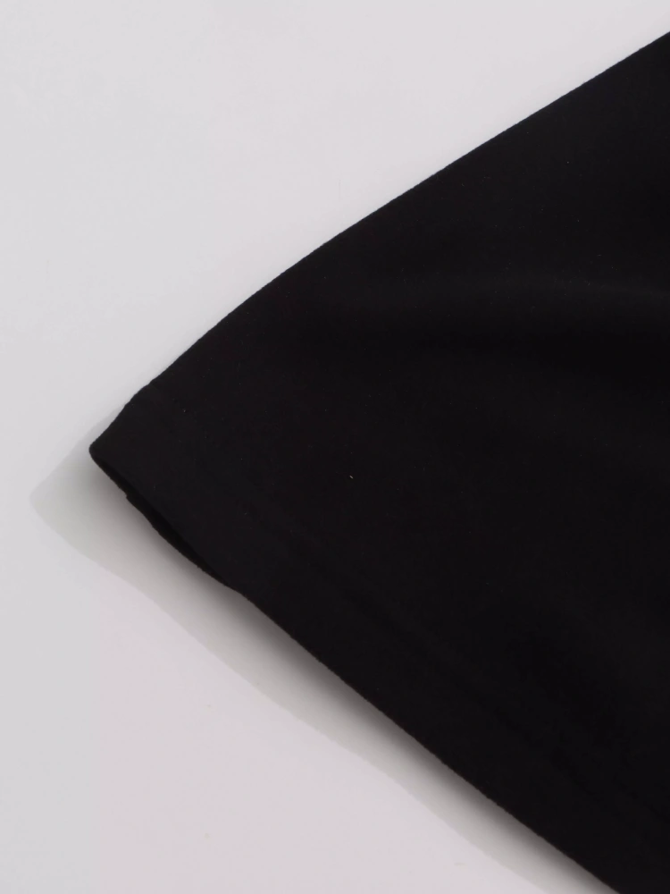 TWOTWINSTYLE Solid Chic Round Neck Spliced Metal Buttons T-shirt