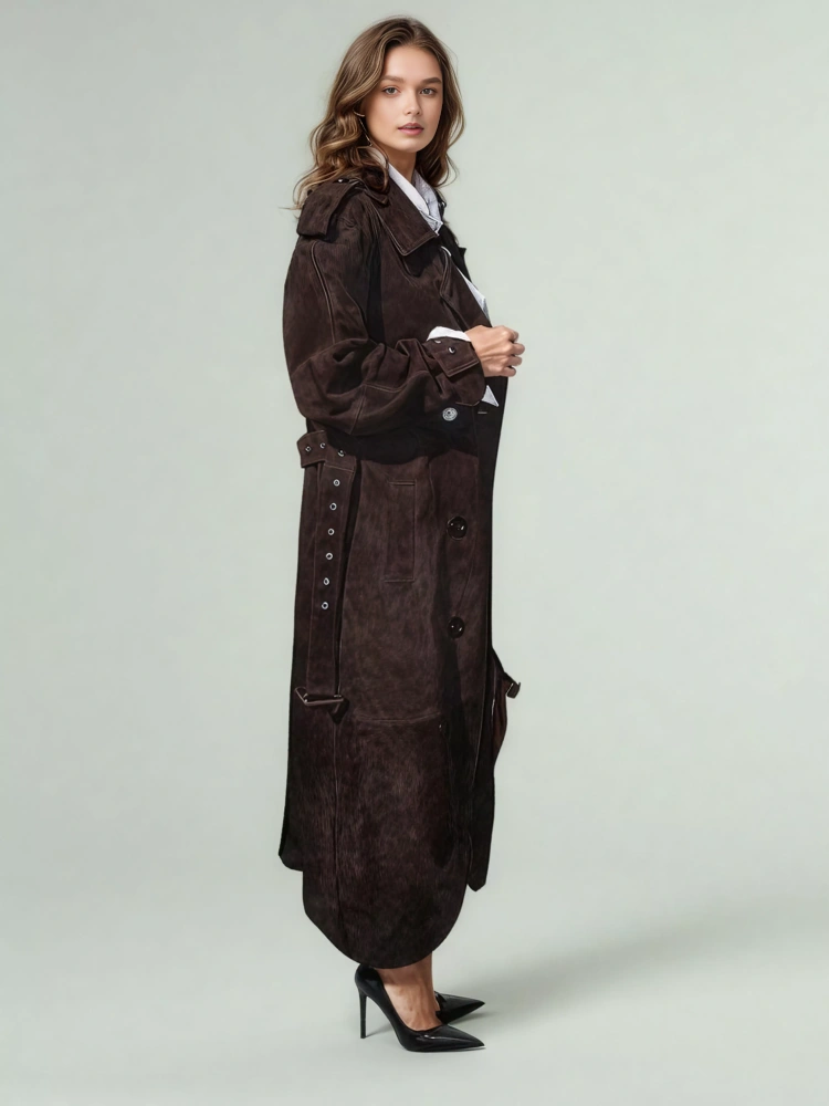 TWOTWINSTYLE Casual Temperament Solid Patchwork Lace Up Coat