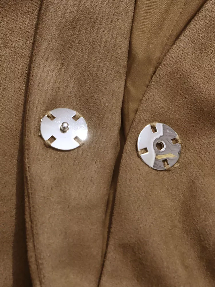 TWOTWINSTYLE Solid Vintage Minimalist V-neck Jacket