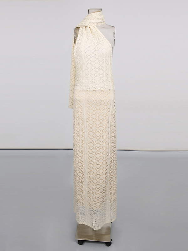 TWOTWINSTYLE Solid Lace Elegant Backless Long Dress
