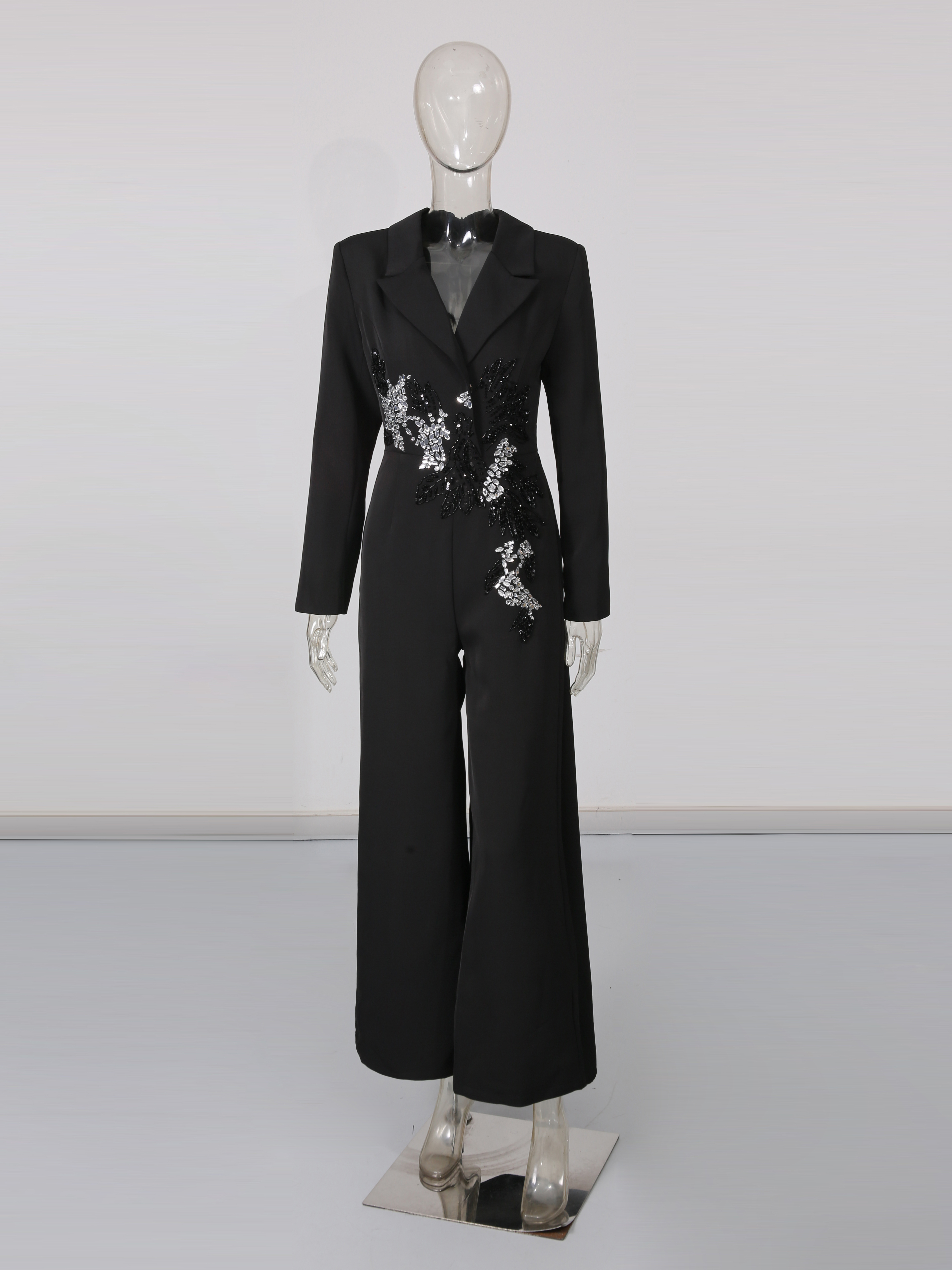 TWOTWINSTYLE  Long Sleeve Diamond Designer Temperament Jumpsuit