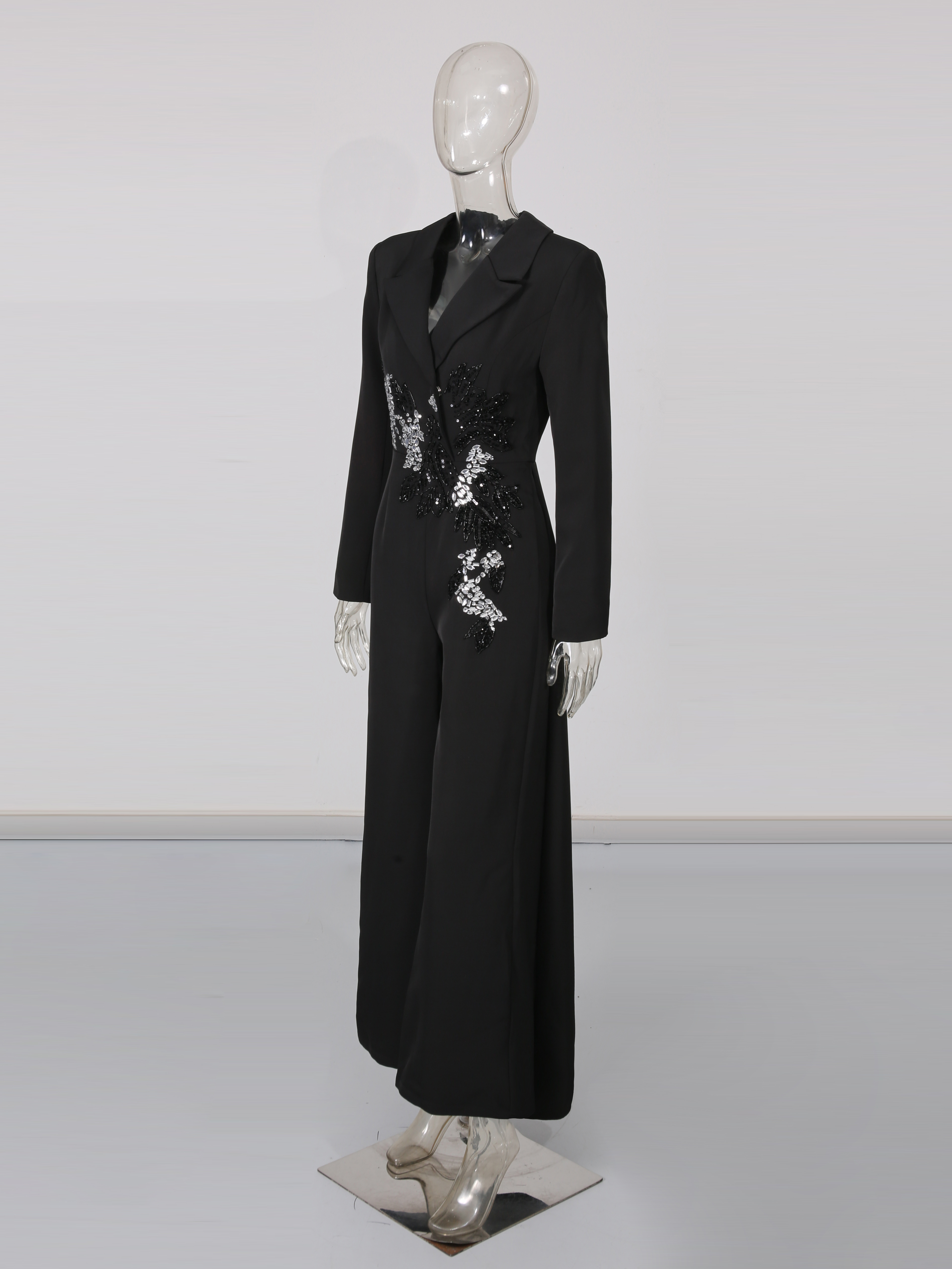 TWOTWINSTYLE  Long Sleeve Diamond Designer Temperament Jumpsuit