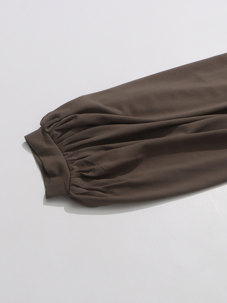 TWOTWINSTYLE Solid Long Sleeve Designer Temperament Long Dress