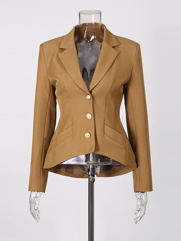 TWOTWINSTYLE Lapel Solid Elegant Waist Cinching  Blazer