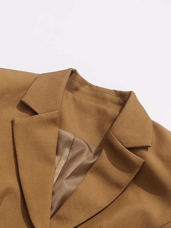 TWOTWINSTYLE Lapel Solid Elegant Waist Cinching  Blazer