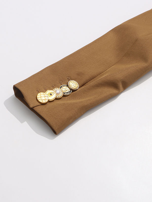 TWOTWINSTYLE Lapel Solid Elegant Waist Cinching  Blazer