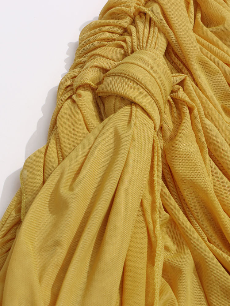 TWOTWINSTYLE Asymmetrical Pleated Mesh Skirt