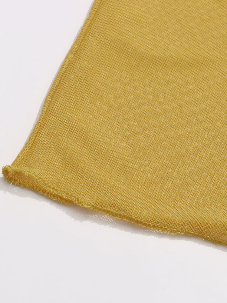 TWOTWINSTYLE Asymmetrical Pleated Mesh Skirt