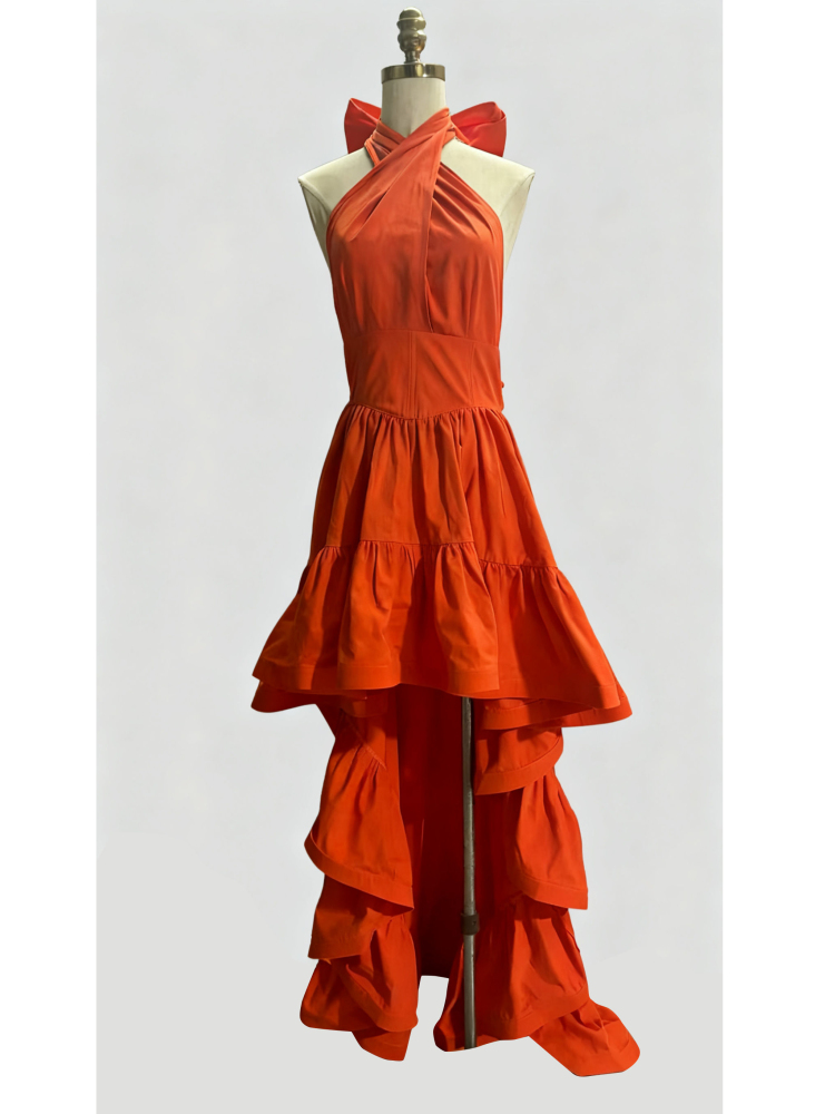 TWOTWINSTYL  Asymmetrical Tunic Bowknot Elegant Dress