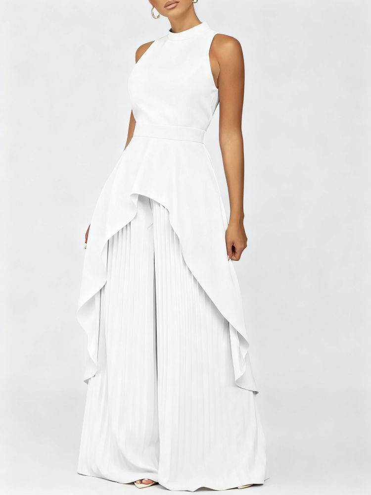 TWOTWINSTYLE Temperament Backless Irregular Two Piece Set