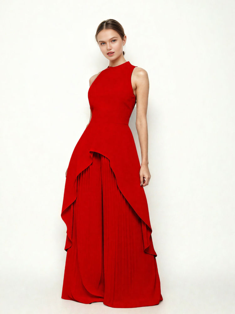 TWOTWINSTYLE Temperament Backless Irregular Two Piece Set