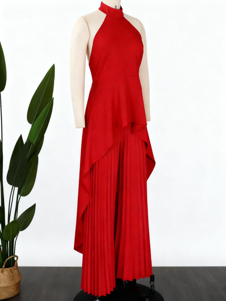 TWOTWINSTYLE Temperament Backless Irregular Two Piece Set