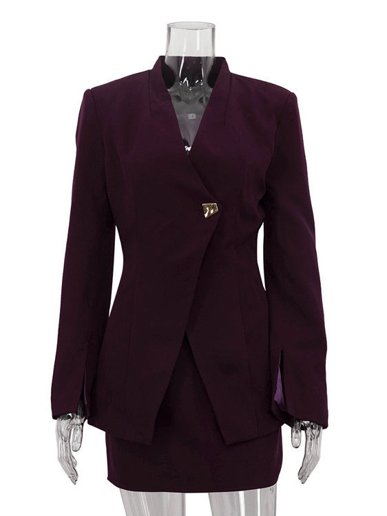 TWOTWINSTYLE Temperament Long Sleeves Tunic Two Piece Set