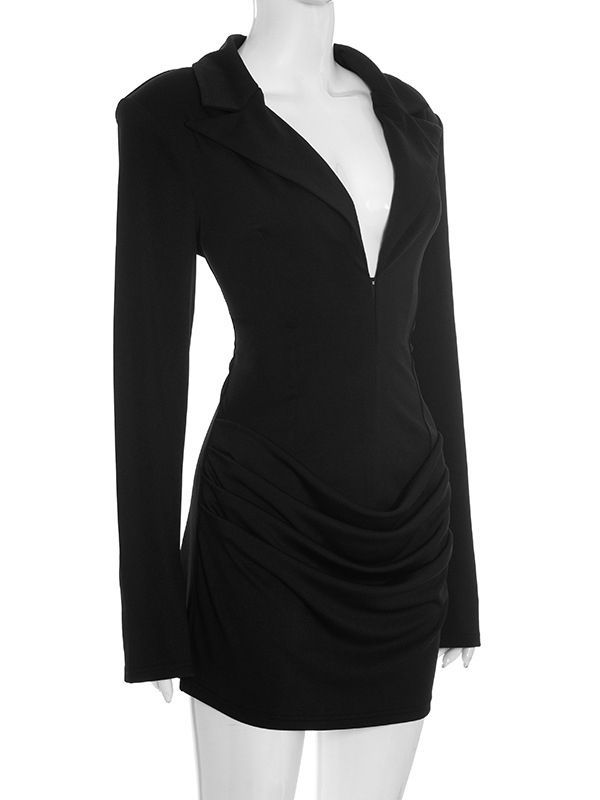 TWOTWINSTYL V-neck Bodycone Fashion Mini Dress