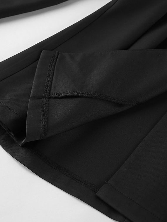 TWOTWINSTYLE V-neck Pleated Tunic Blazer Two Piece Set
